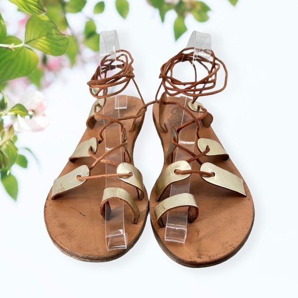 ANCIENT Greek Sandals Lace Up Gladiators - Picture 7 of 12